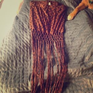 RVCA macrame festival fringe skirt